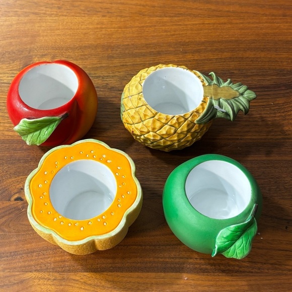 PartyLite Other - Partylite fruit splash votive candleholders: pineapple, peach, apple, cantaloupe